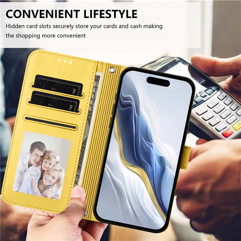 Adorable Cat Design Leather Wallet Flip Case - Universal Compatibility