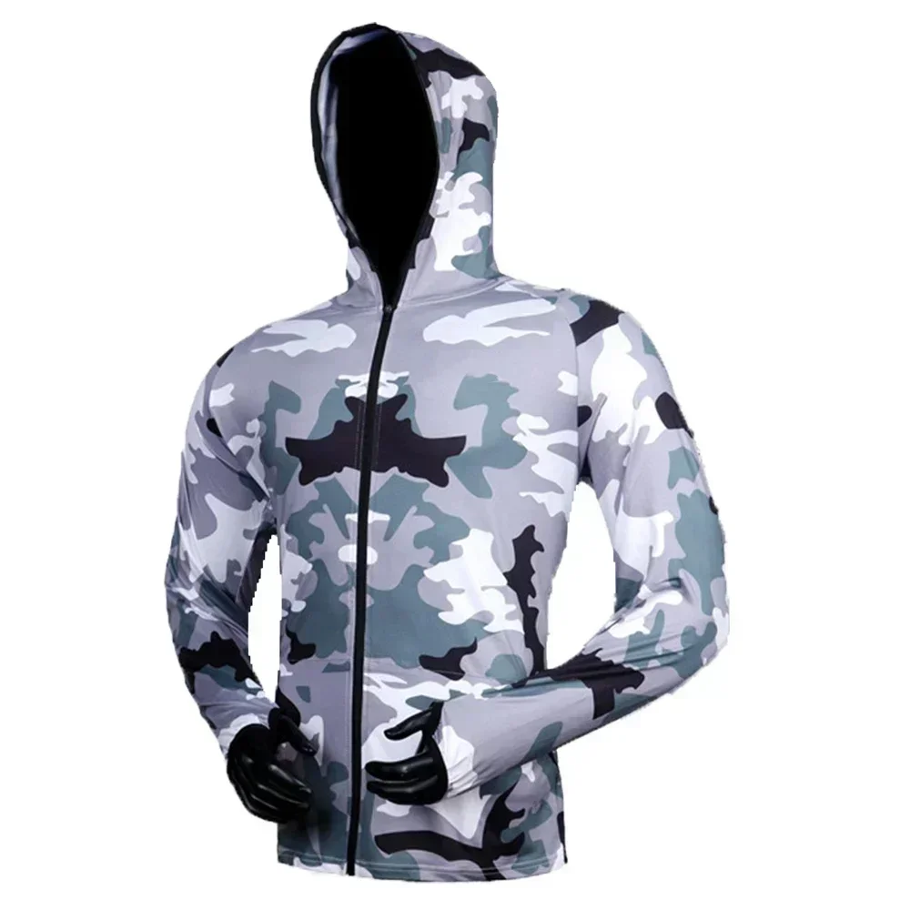 Fishing Shirt Summer Men Sun Protection Long Sleeve Fishing Jerseys comfort Fishing Men Hiking Camping Hooded Anti-UV