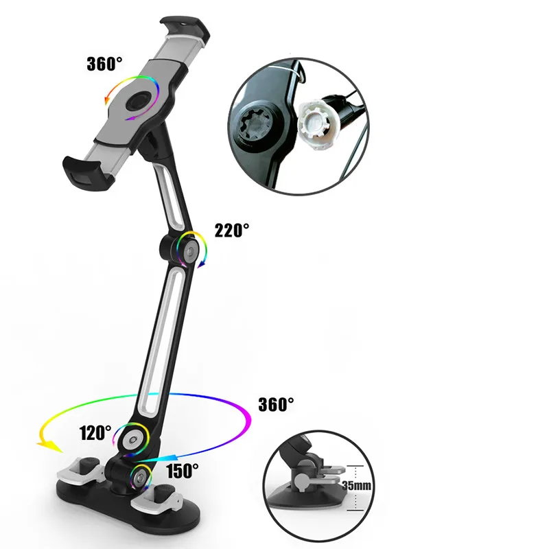 Suporte do Telefone Tablet Ventosa Suporte de Carro Suporte de 360 Graus de Montagem para Ipad Mini ar Pro 4.7 12.9 Xiaomi Redmi Almofada de Escrita Mipad - Imagem 3