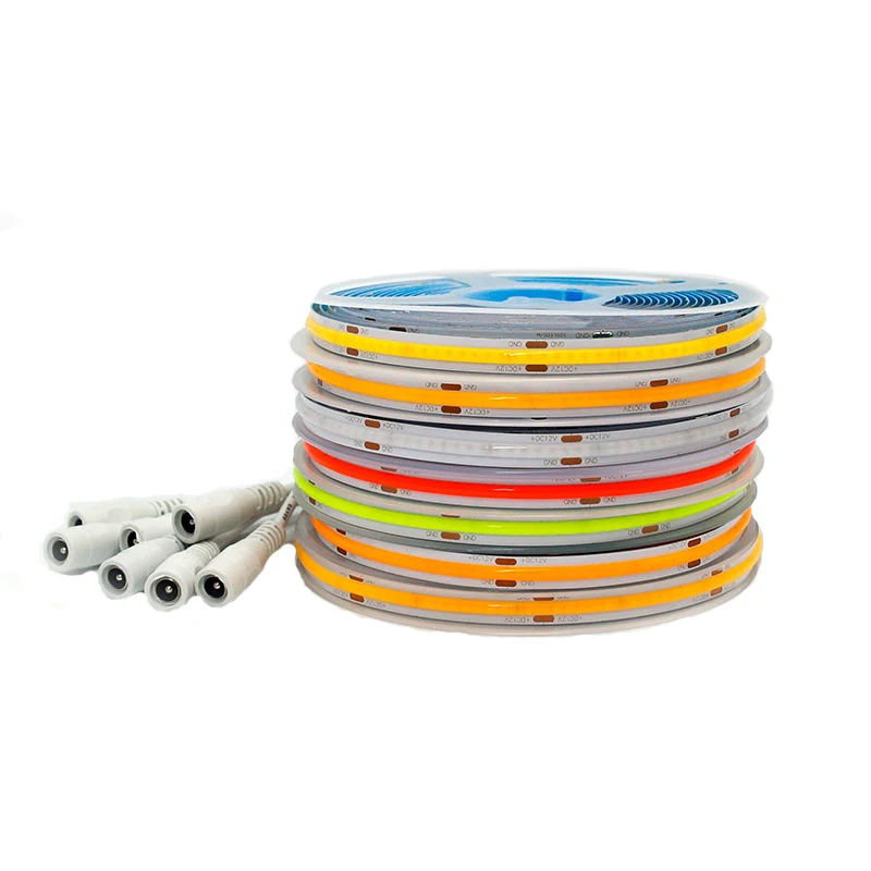 COB LED Strip Light High Density Flexible 8mm 320/384/528LED/m Lights Tape Blue/ Green/Red Linear Dimmable DC12V Room decor | Лампы и