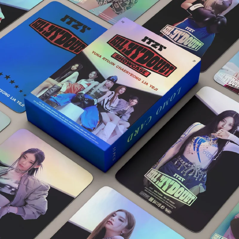 

55pcs/Set NEW Kpop Itzy Laser Lomo Cards Kill My Doubt High Quality Hd Photo Lia Yuna Yeji Fans Collection Fans Gift