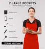 Custom Design Brand Logo Black Unisex Waiter Cooking Restaurant Pocket Printing Adjustable Hanging Neck Men Aprons for Woman 3