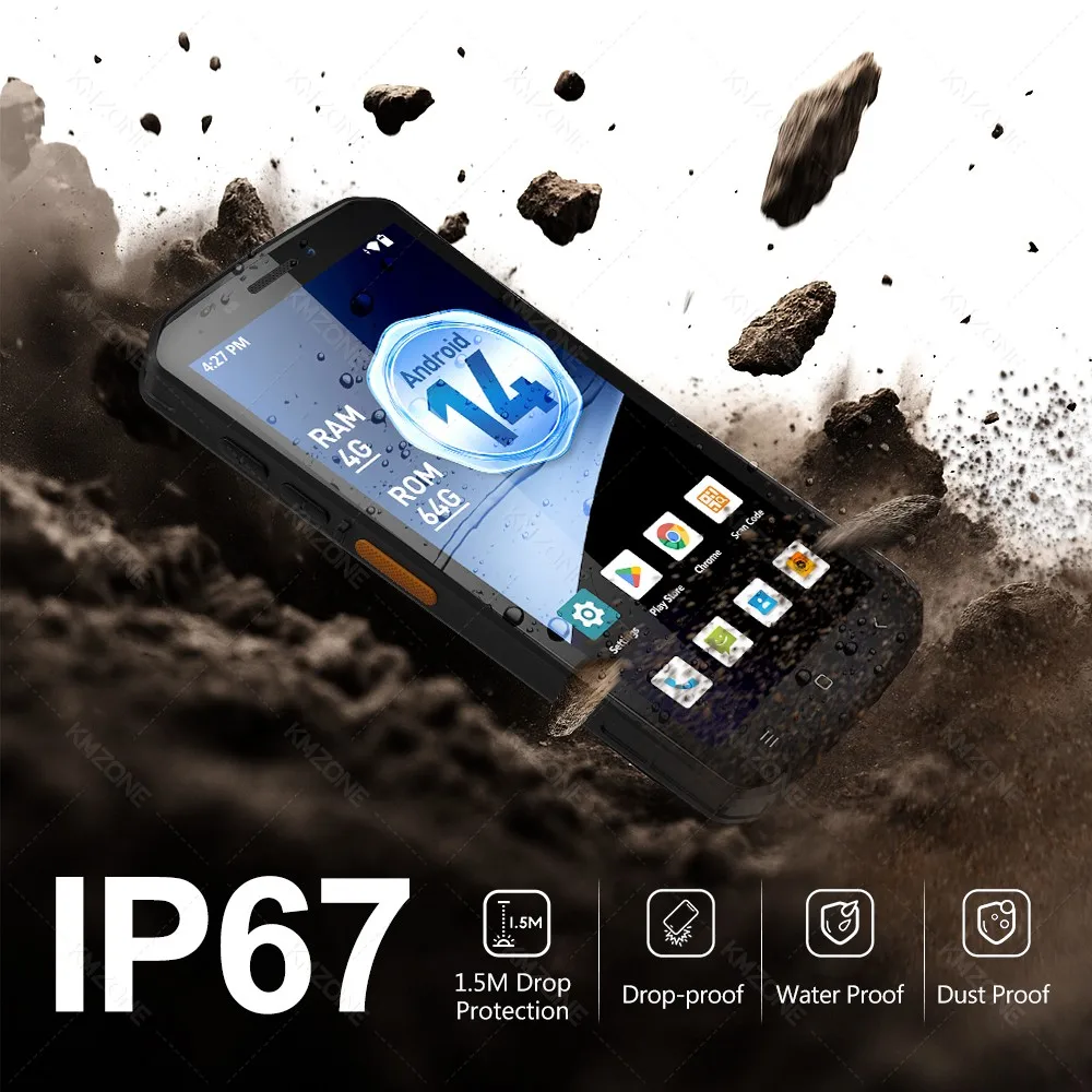 Android 14 MTK6765 PDA Terminal with 1D 2D QR Barcode Scanner Reader NFC 4G64G Wifi GPS Data Collector Mobile Warehouse Device