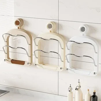 Kitchen Organizer Rack Wall Hanging Pot Cover Rack Multilayer Pot Lid Metal Multifunctional Rack Pot Lid Storage Rack 1