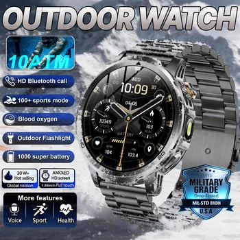 Nuovo Smartwatch da Esterno 2026 per Uomo, Display AMOLED da 1,85 Pollici, Batteria da 1000mAh, Chiamate BT, Monitoraggio Frequenza Cardiaca e SpO2, Fitness Tracker da Polso