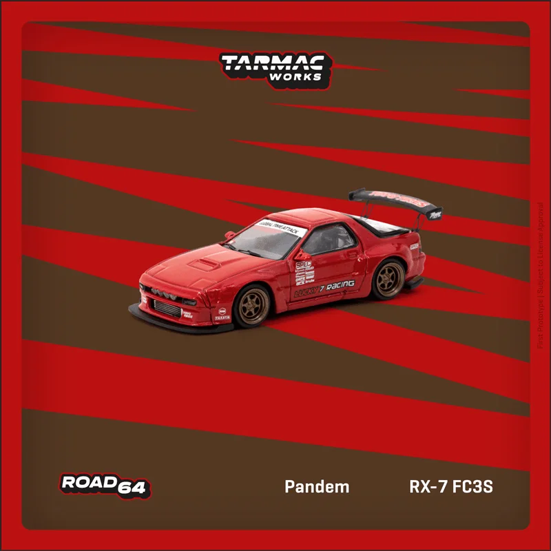 

Tarmac работает 1:64 Pandem RX-7 FC3S красный литая модель автомобиля