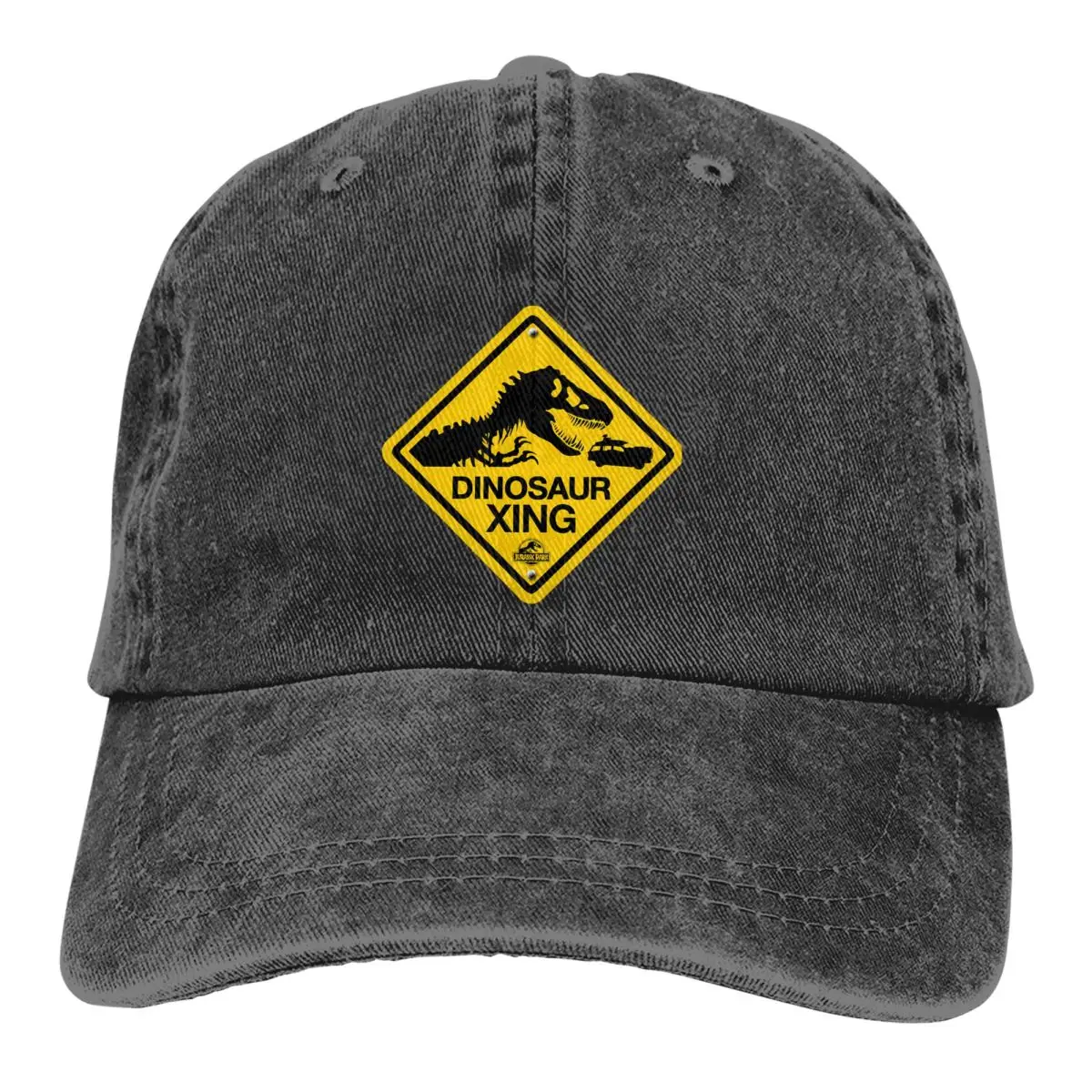 

Dinosaur Crossing Road Sign Baseball Caps Peaked Cap Jurassic Park Film Sun Shade Hats for Men