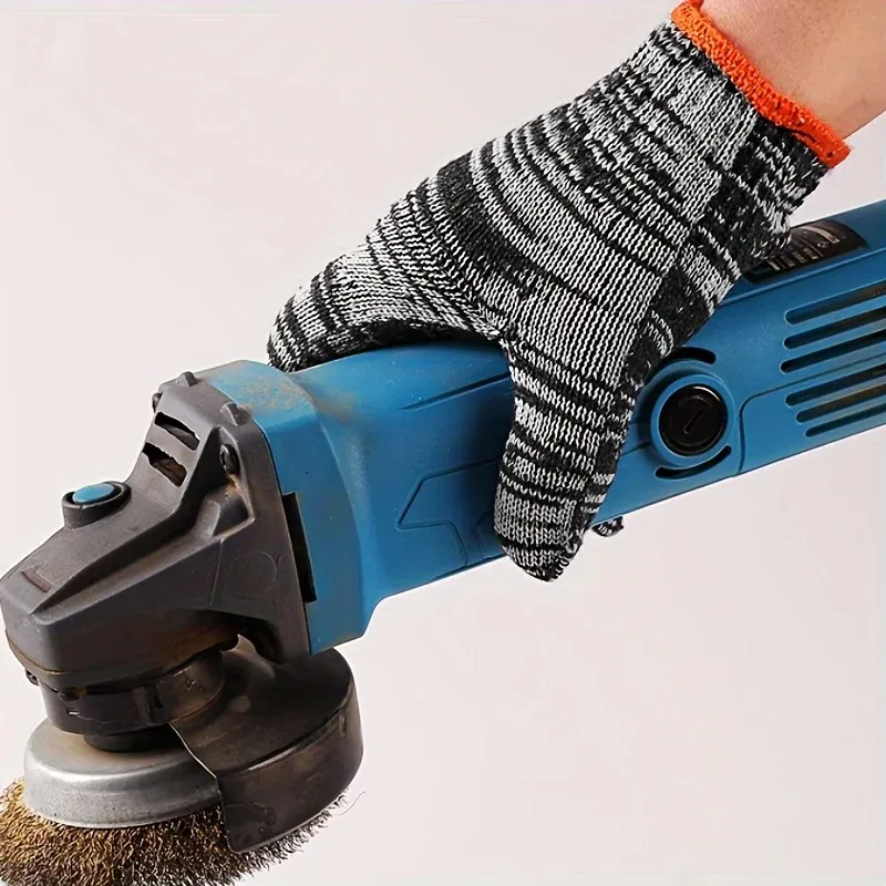 6/12Pairs Work Gloves Stain Resistant Car Maintenance Outdoor Camping Climbing Knitting Breathable Protection Work Gloves 5