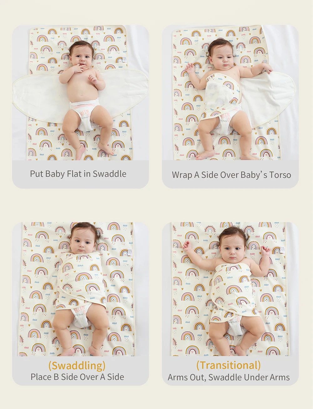 INSULAR Newborn Soft Cotton Anti-shock Sleeping Bags For