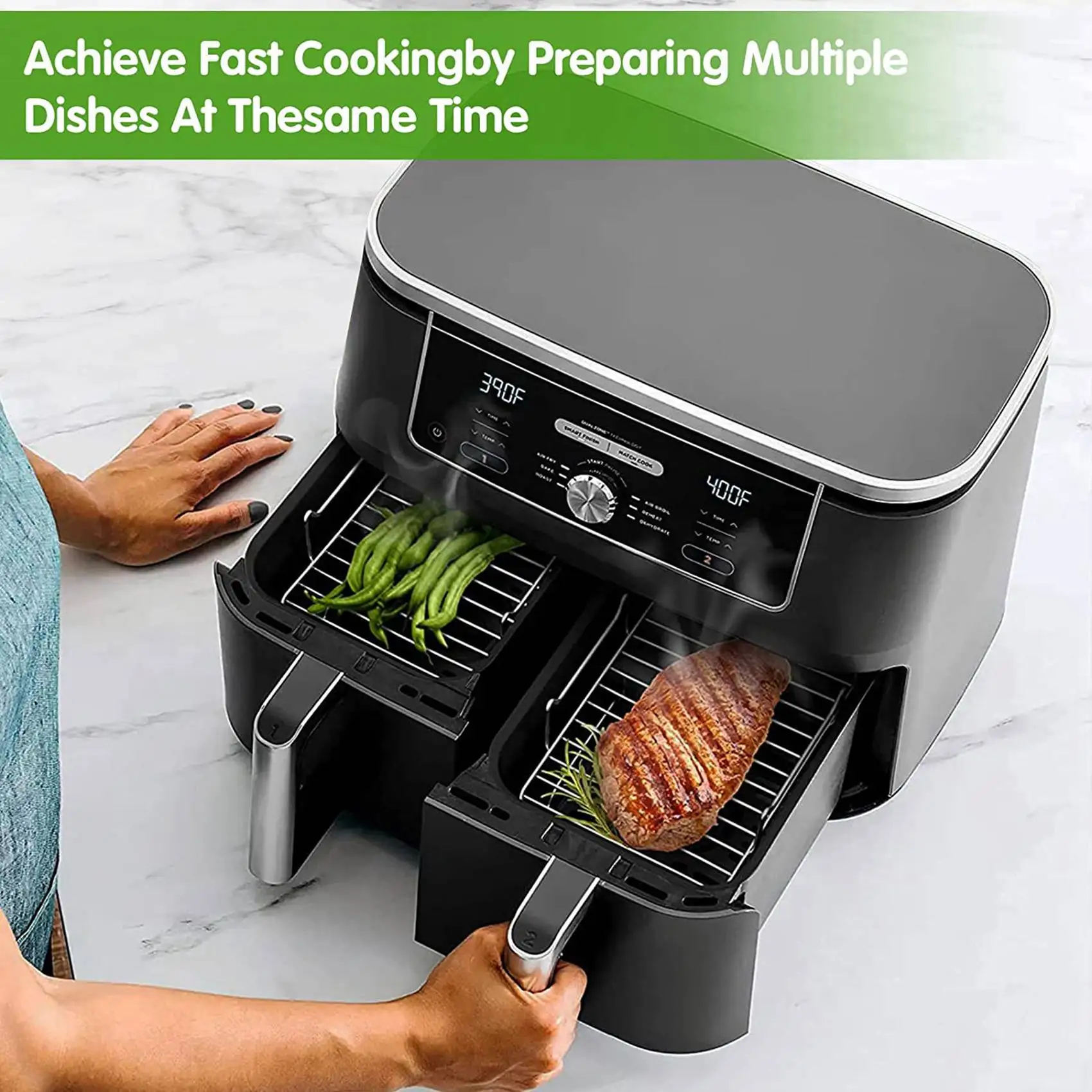Air Fryer Rack For Double Basket Air Fryers Ninja Foodi DZ201 DZ401