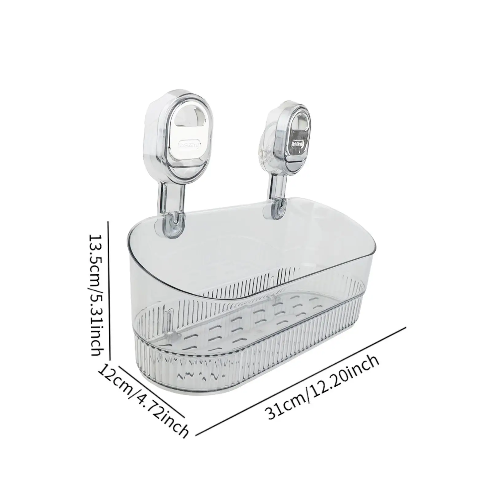 Suction Cup Shower Shelf Wall Mounted Modern No Drilling Need Storage Rack for Laundry Room Apartment Kitchen Toilet Dorm