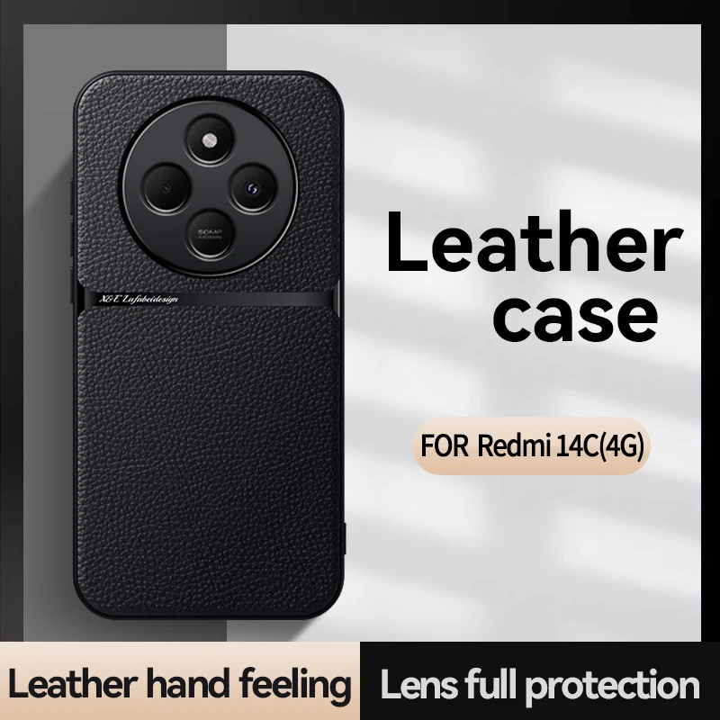 Premium Magnetic Leather Car Holder Case - Silicone Protective Back Cover