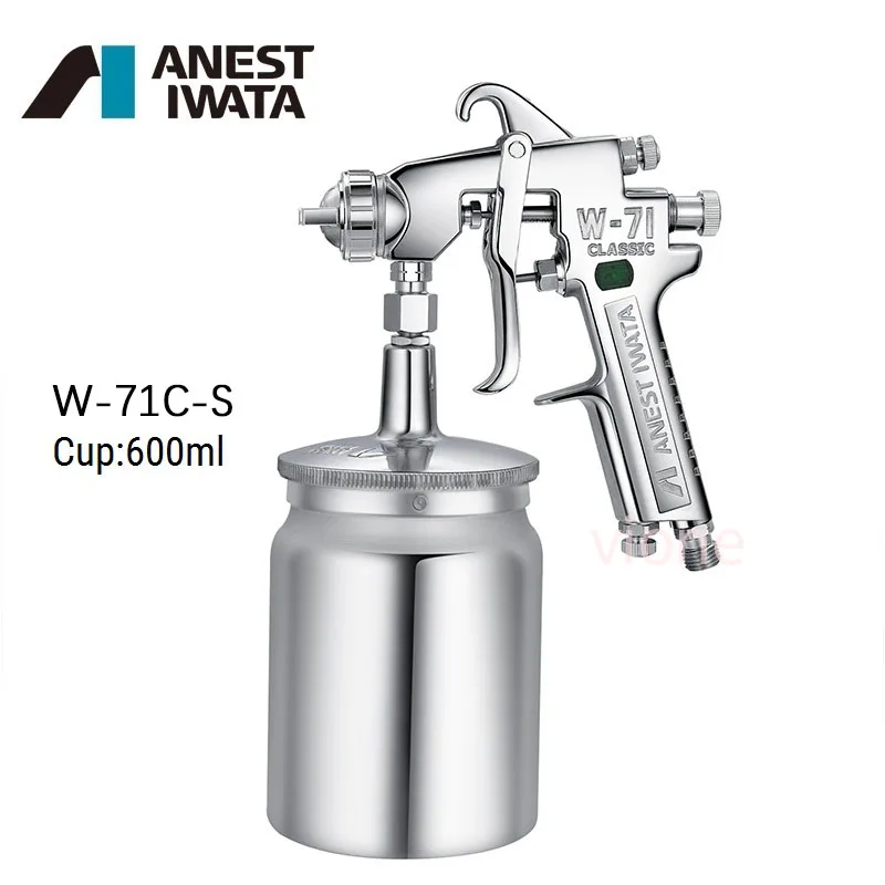 전문가용 오리지널 일본 Anest Iwata W-71C 스프레이건, 컵 전동 공구 포함, 페인트 자동차 공압 부품, 스프레이건 s W77C