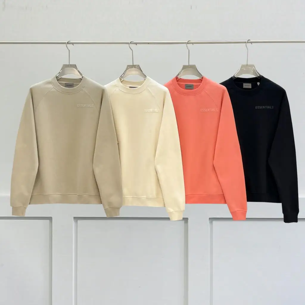 

FW23 New Men's ESSENTIALS Sweatshirts Hoodies Simple Flocking Letter Logo Hip Hop Loose Oversized Unisex Fashion Pullover