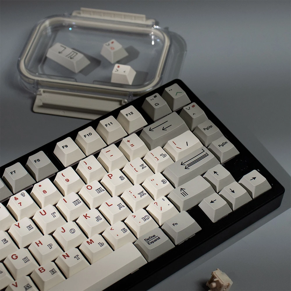 thumbnail image 2 of Keycap Only]Retro Hollow Russian Keycap 145 Keys Cherry Profile PBT Sublimation Keycaps For 2 of 12