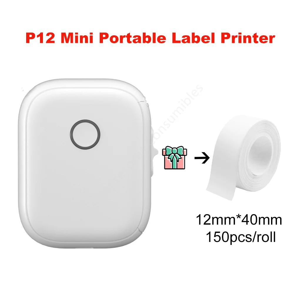 

P12 Label Printer with Cutting knife Portable Pocket Label Printer Bluetooth Thermal Label Maker DIY Adhesive Continuous Paper 1