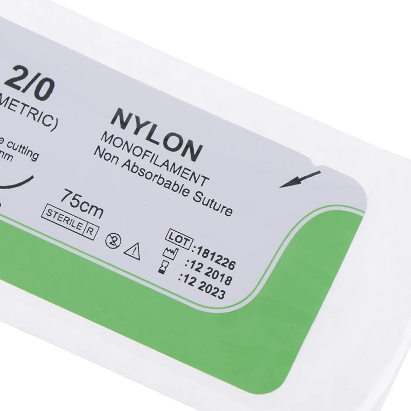 12 Stück Nadel naht Nylon Mono filament nicht verletzte Naht Medizinische Faden naht für medizinisch-chirurgische Naht werkzeuge – Detail 8