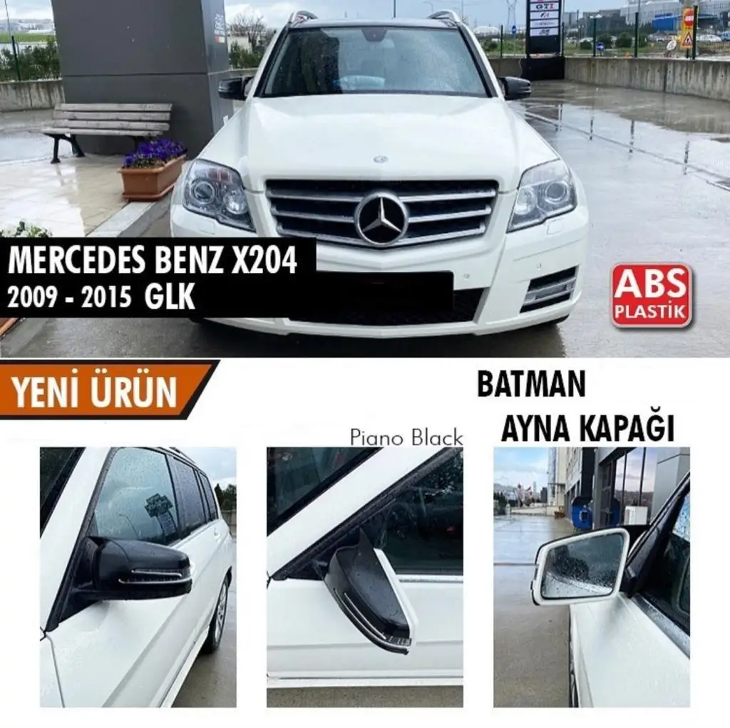 Accessorio Custodia Batman Nera Lucida Per Mercedes Benz X204 Glk Series Car Shield Mirror Cover Per Mercedes Benz-Models-10O