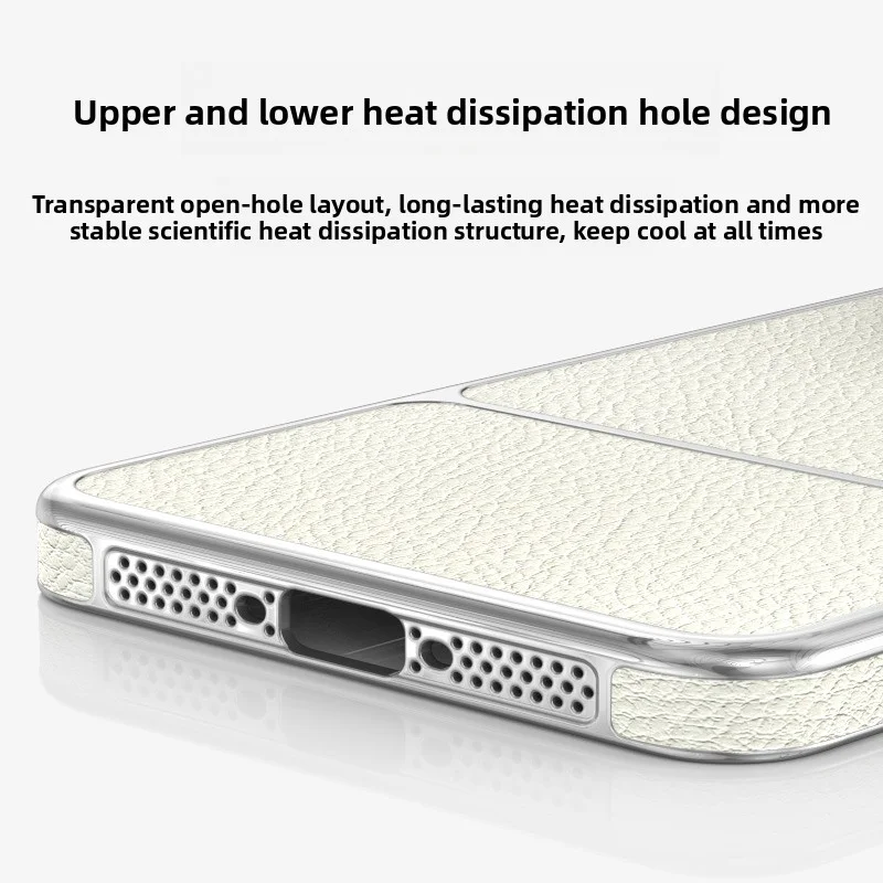 Luxury PU Leather Magnetic Wireless Charging Protective Back Cover Case