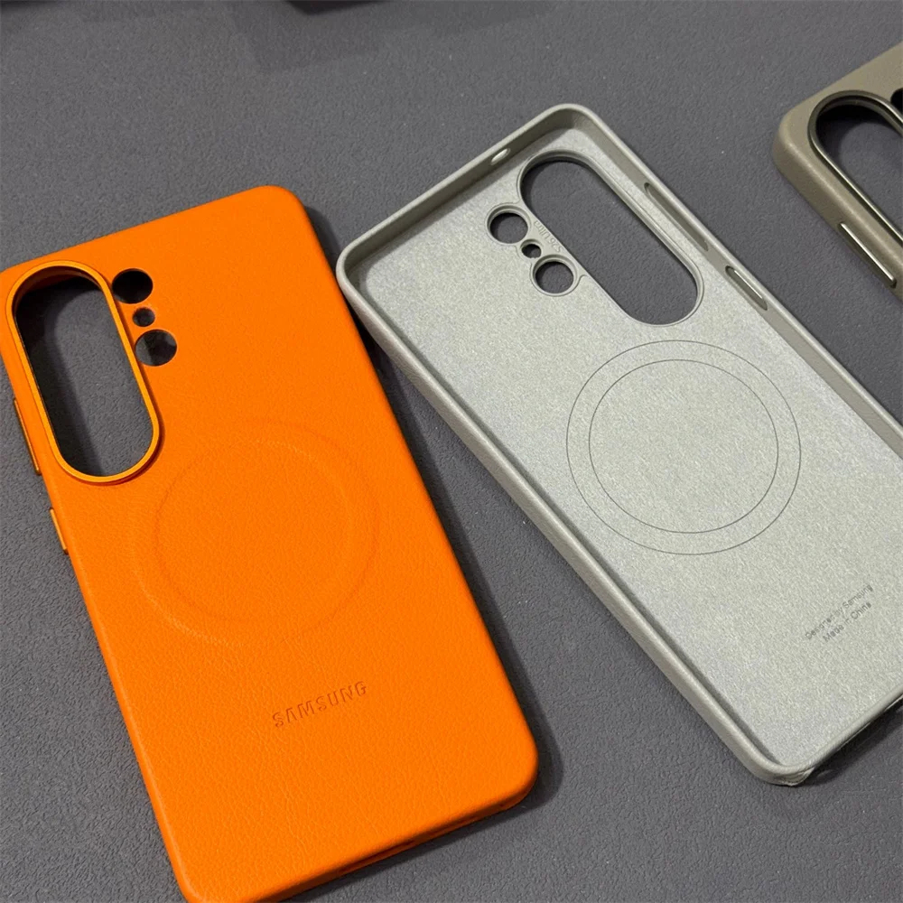 Leather Magnetic Phone Case with Magsafe Wireless Charging Compatibility