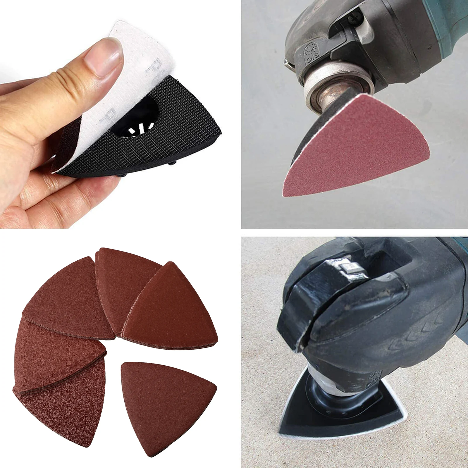 

30pcs Triangle Sandpaper Sanding Disc Hook & Loop Oscillating Multi Tool Sand Paper Sanding Pad Triangular 320 80*80*80mm 240