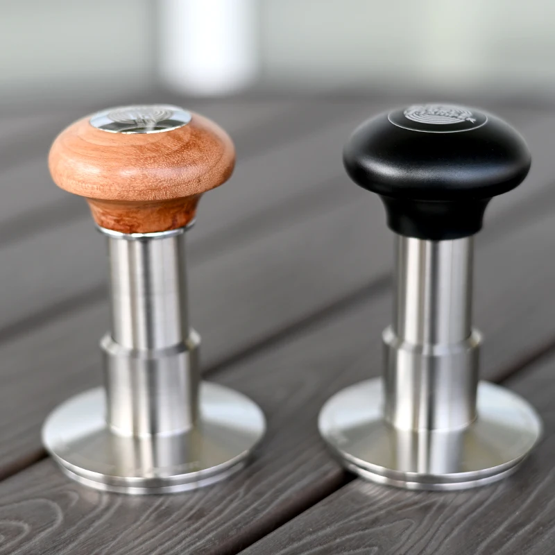 The force tamper with metal/wooden handle flat base 58.5mm Hand Press Coffee powder hammer Tools