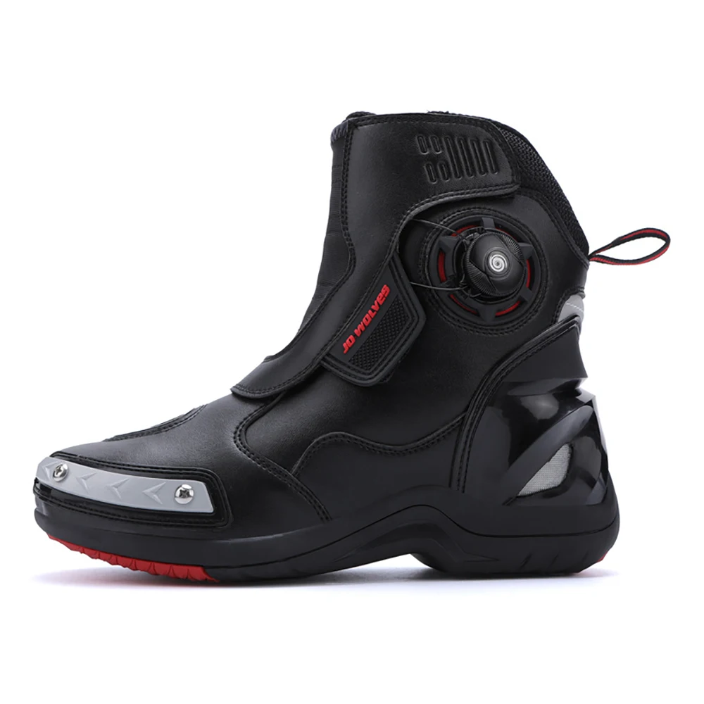 Motorcycle Boots Man Waterproof Studded Boots Hook and Loop Fasteners Wear-Resistant Motorcycle Shoes Anti-Slip Anti-Fall safety shoes motorcycle shoes mens shoes motorcycle boots