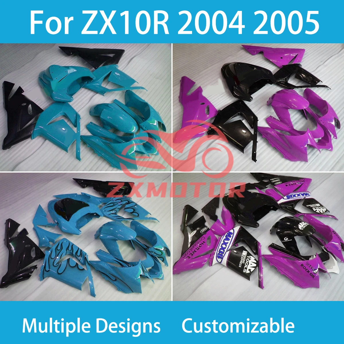 

ZX 10R 2004 2005 Prime Fairings for Kawasaki Ninja ZX10R 04 05 Motorcycle Fairing Set Bodywork Panel Kit Fit