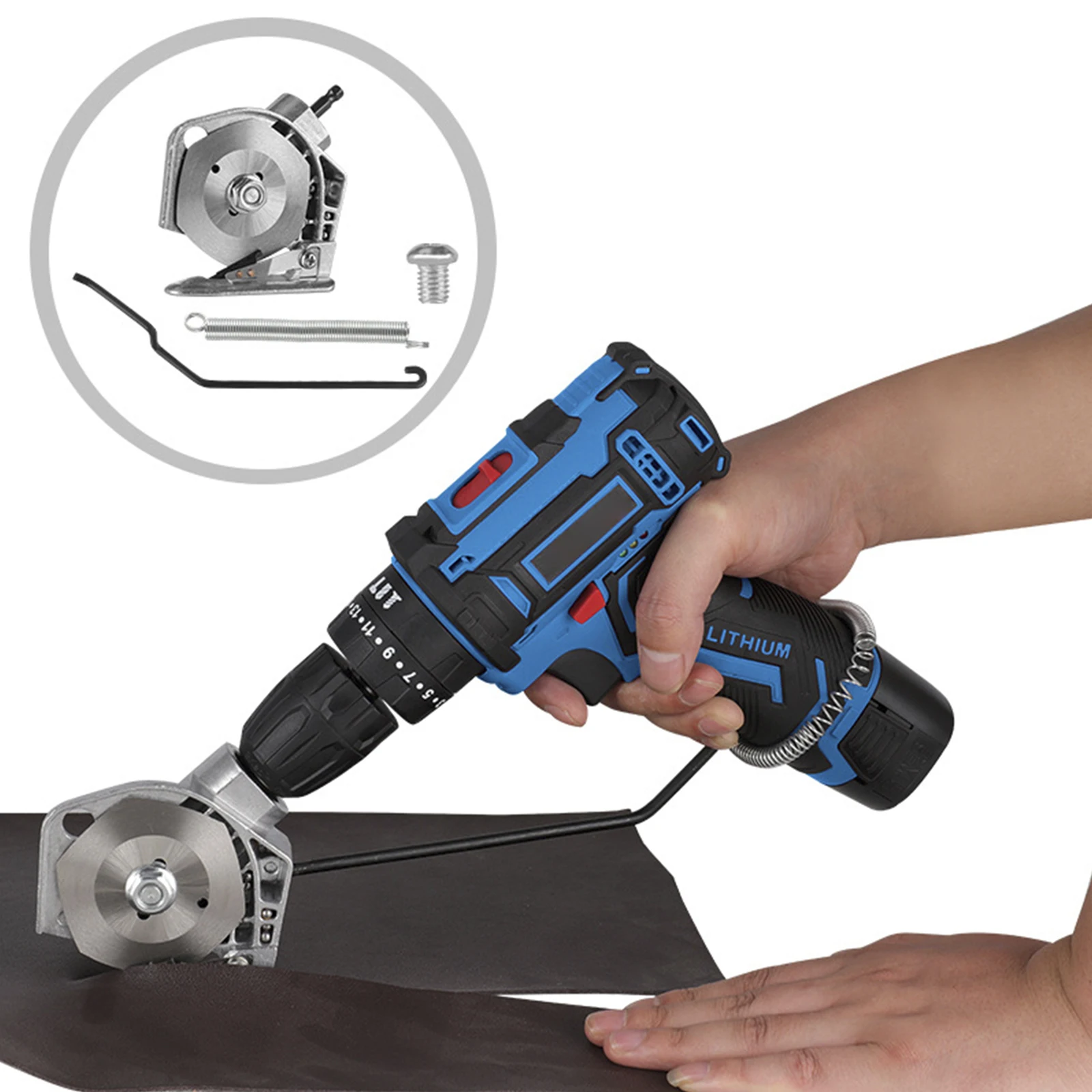 

Electric Drill Fabric Cutter Sharp Nibbler Cloth Cutter Electric Rotary Fabric Cutting Drill Attachment for Carpet Paper Leather