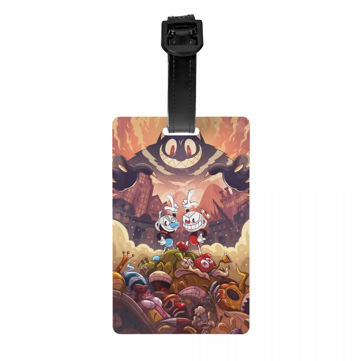 

Hot Game Cartoon Cuphead Mugman Luggage Tag Travel Bag Suitcase Privacy Cover ID Label