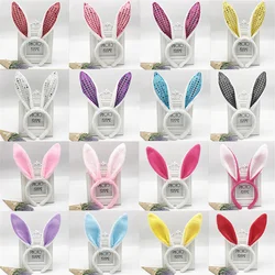 Christmas Easter Fluffy Bunny Headband Halloween Party Girl Cute Sequin Bunny Ears With Wire Hairbands Cosplay For Kids Headwear