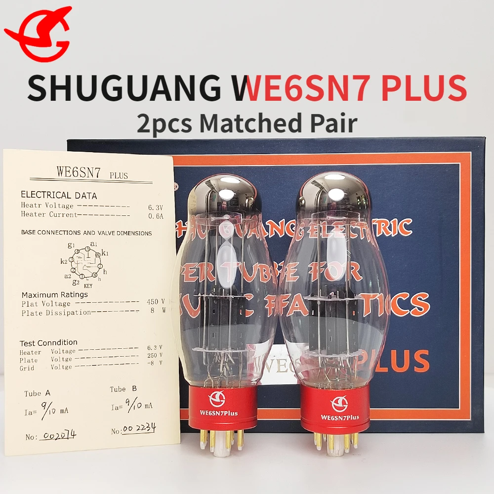 

SHUGUANG WE6SN7 PLUS электронная трубка для замены 6N8P/6SN7/6H8C/CV181 трубчатый клапан, подходящий усилитель, высокоточный, подходящий Quad