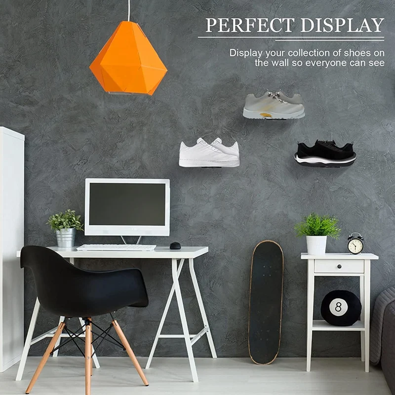 6 Pack Floating Shoe Shelves,Acrylic Wall Mounted Shoe Display Shelves,For Display Collectible Shoe&Sneaker 4