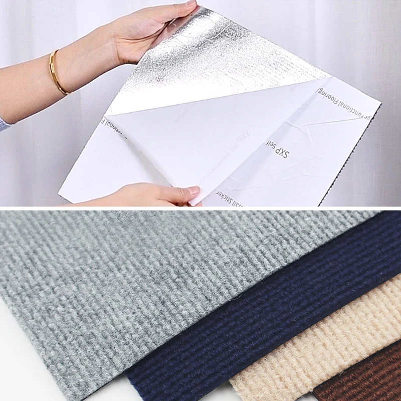 20pcs 현대 카펫 30x30cm 스티치 컬러 거실 커피 테이블 카펫 자기 접착 지상 매트 장식 사무실 깔개 Nonslip