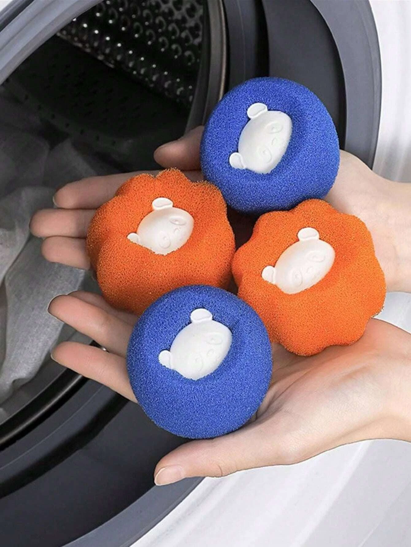 6pcs Pet Hair Remover Used In Washing Machine, Dryer Ball Reuse, Reduce Wrinkles, Save Washing Machine Free Drying Time