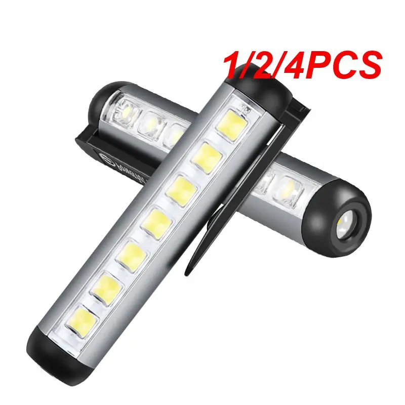 

1/2/4PCS Mini LED Flashlight XPE + COB Lamp Beads Ultra Bright With Clip Magnet Work Light Waterproof USB Rechargeable
