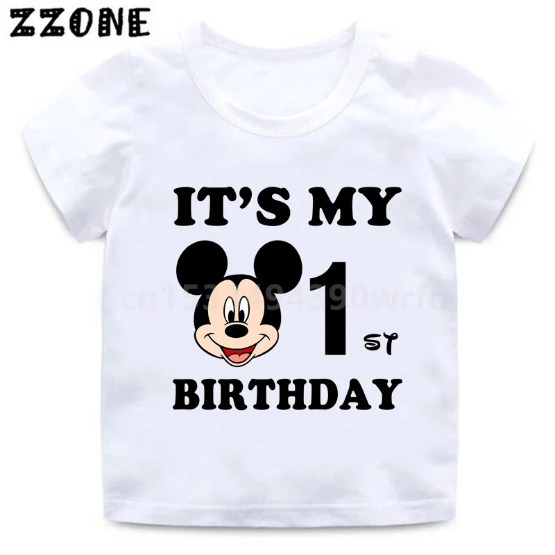 children's age t shirt	 Disney Mickey Mouse Graphic Kids Clothes It's My 1 2 3 4 5 6 7 8 9 Years Birthday Boys Girls T shirt Cute Baby Children T-Shirts t-shirt for kid girl Tops & Tees