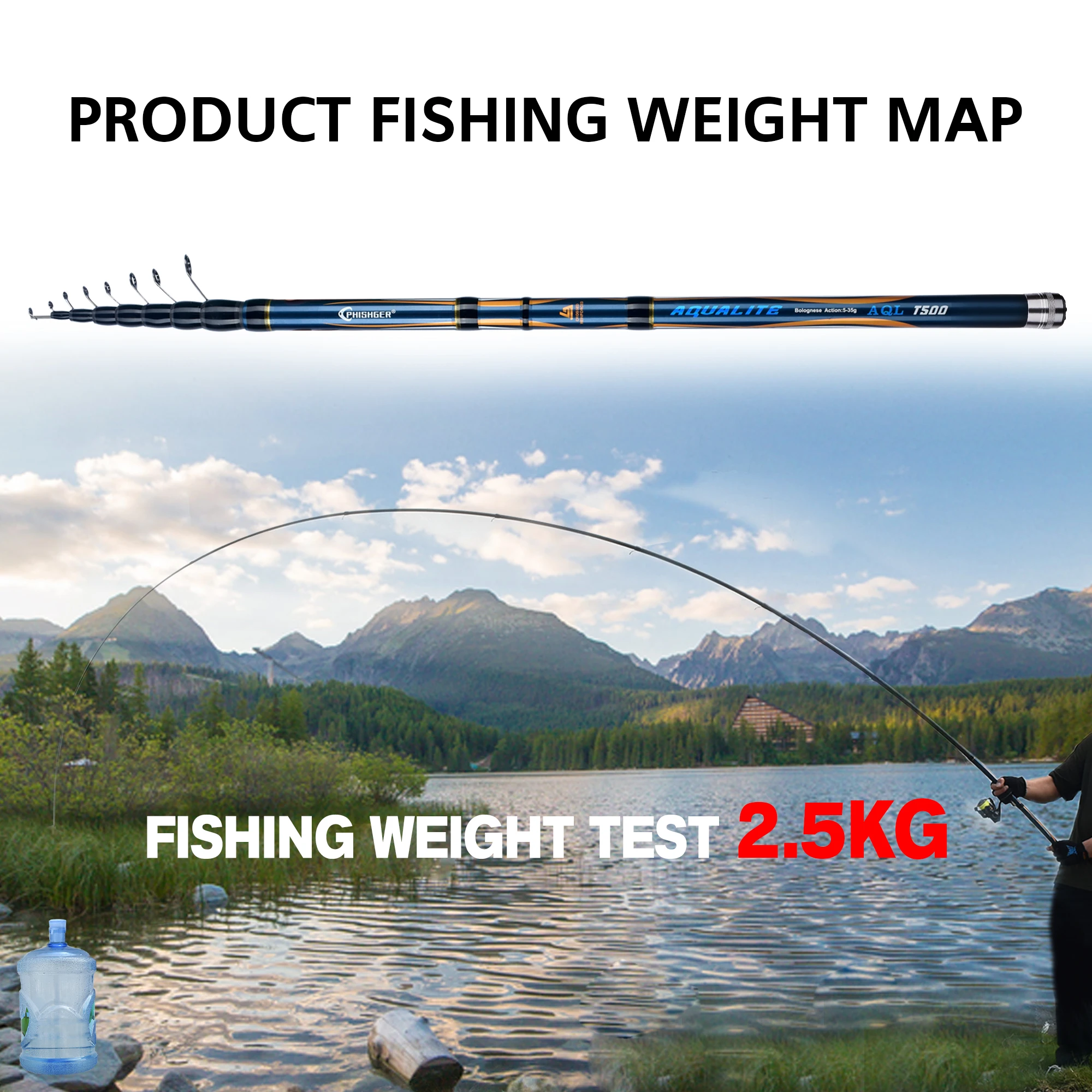 PHISHGER Telescopic Bolognese Trout Fishing Rod 4/4.5/5/5.5/6m 30T Carbon  Float 5-35g Ultralight Surf Spinning Travel Fast Pole