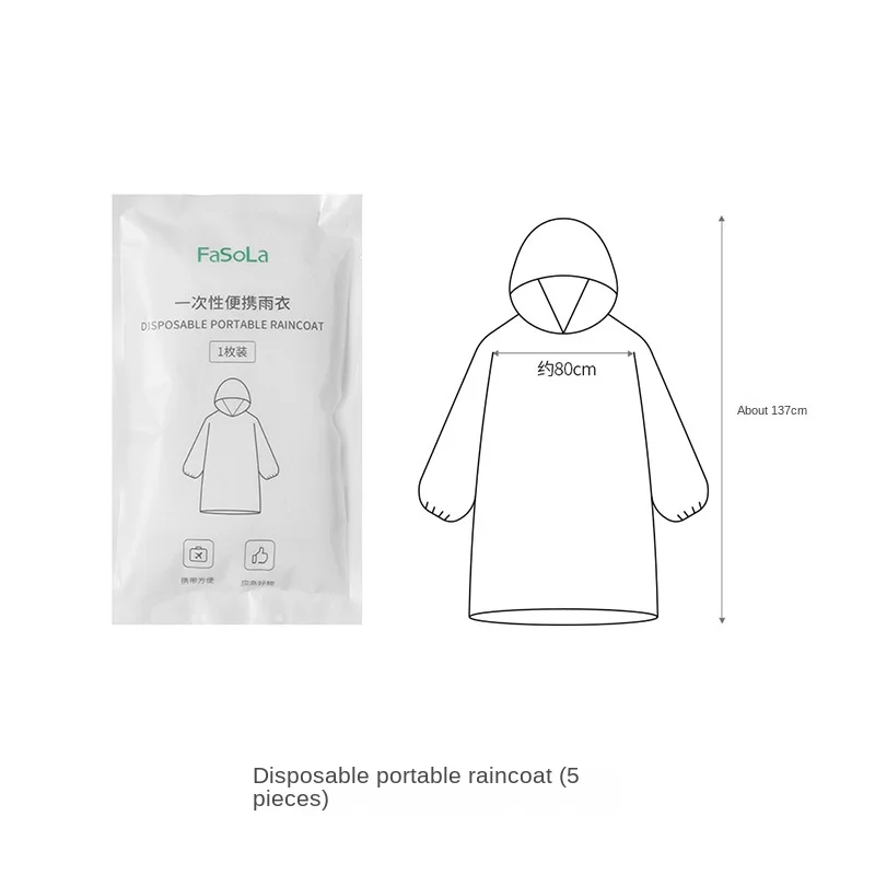 Travel Portable Disposable Raincoat Transparent PE Widened and Rainproof Hiking Poncho Bicycle Poncho