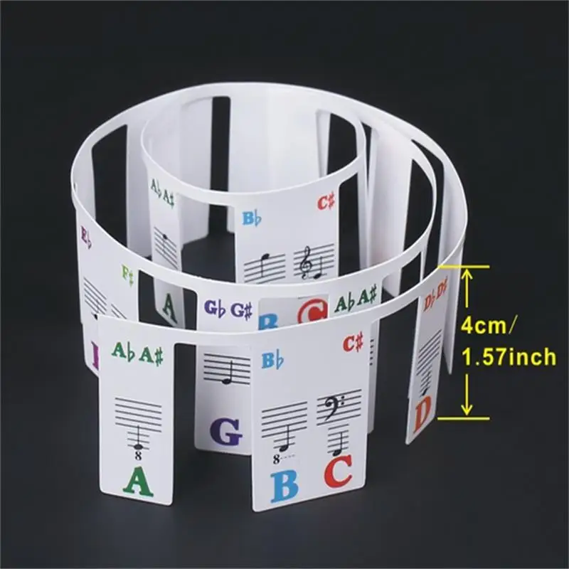 Piano Stickers 61 Keys 88 Keys Removable Piano for KEY Labels Piano Keyboard Stickers Rake Notes Marker Overlay for Fingering