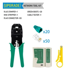 Ultimate Networking Tool Kit: Professional Ethernet Crimper, Cable Tester & Stripper with Connectors - 12-in-1 Cabling Repair Set (UPGRADE)
