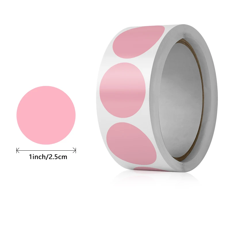Round Heart Handmade Stickers - 1-inch Black, White, and Pink Paper Decorations for Scrapbooking and Gifts
