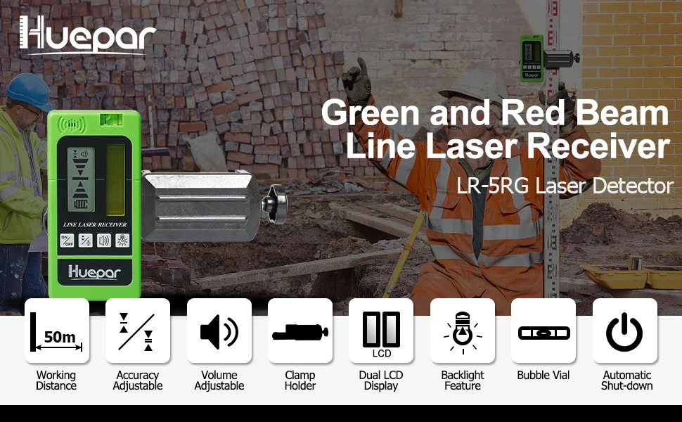 LR-5RG Laser Detector Green/ Red Laser Level Beam Receiver For Outdoor Indoor Se