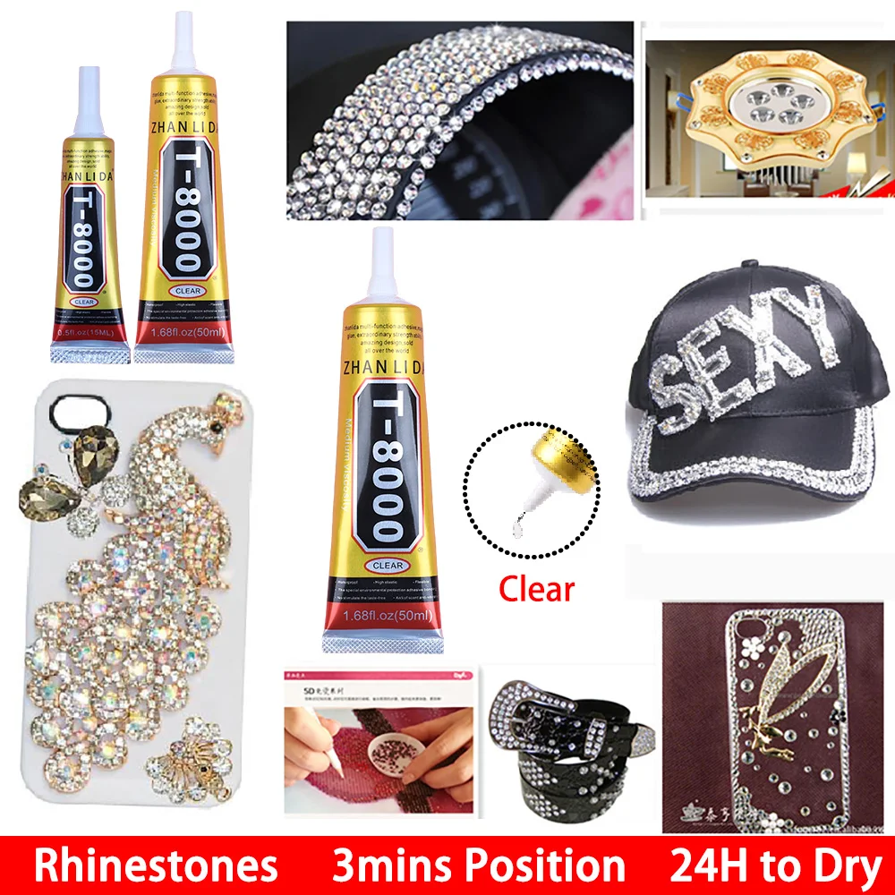15/50/110ML Transparent T8000 Glue Clear Phone Repair Jewelry Craft Fiber Electronic Component Contact Adhesive T-8000 Sealant 4