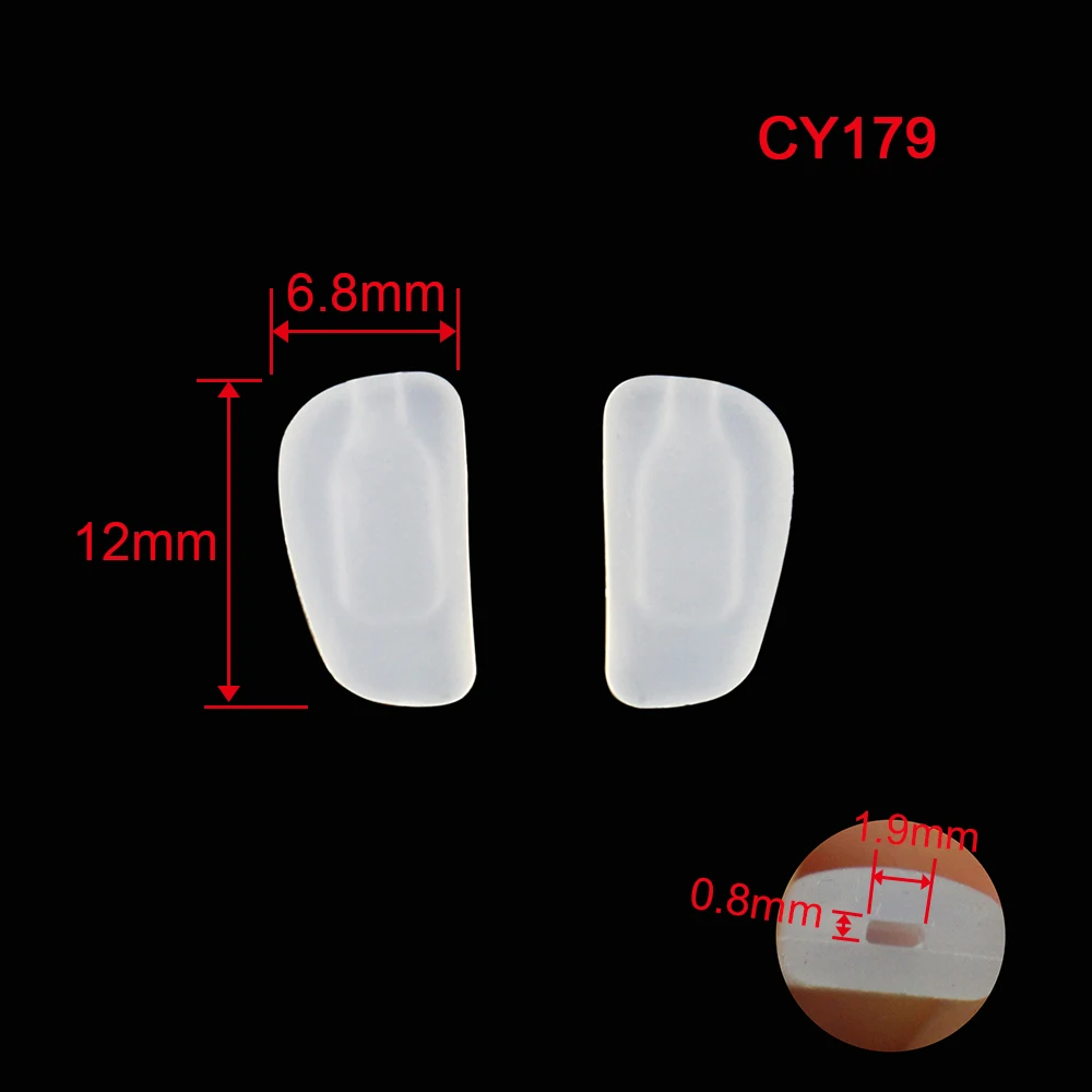 20 stücke Silikon Gläser Brillen Nase Pads Optische Rahmen Reparatur Zubehör Teil Push-In Einsatz Typ – Detail 3