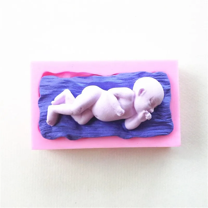 

3D Baby Sleep Shape Silicone Mold Kitchen DIY Fondant Cake Decoration Baking Chocolate Handmade Soap Candle Plaster Resin Clay