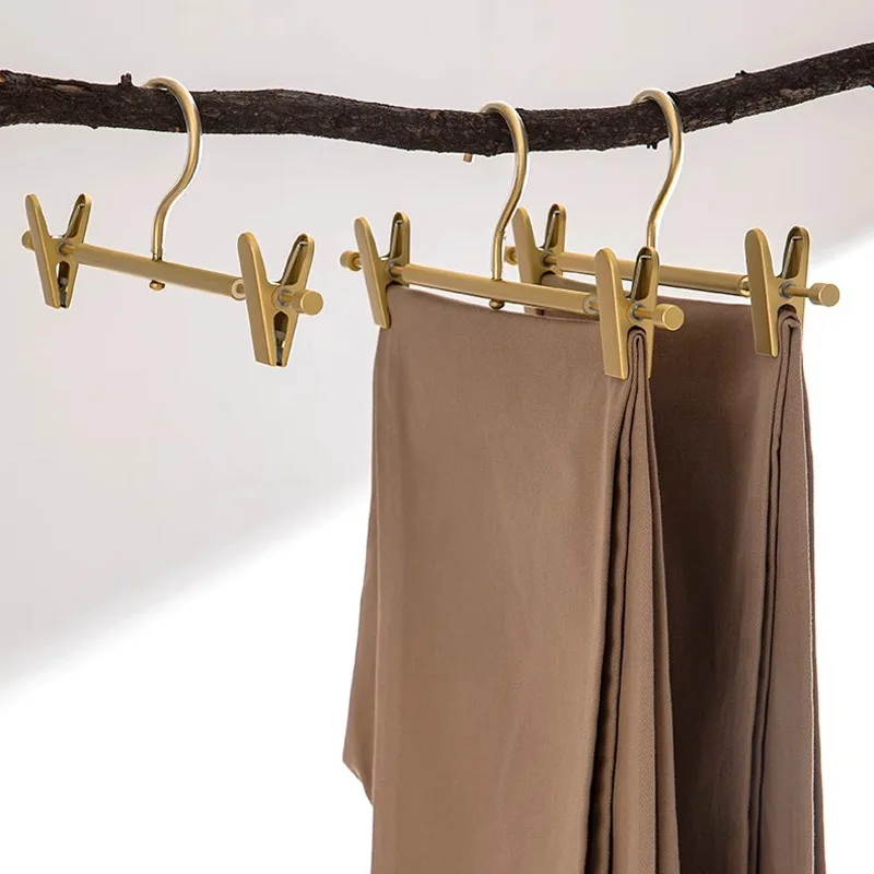

5pcs Trouser Hanger Aluminium Alloy Anti Slip Pants Hanging Rack Towels Dress Socks Drying Hangers Wardrobe Trouser Storage Rack