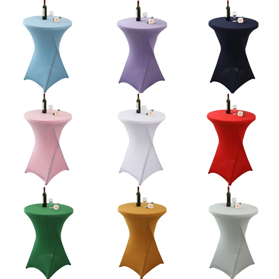 10pcs Elastic Bistro Table Linens Stretch Bar Table Cover Spandex