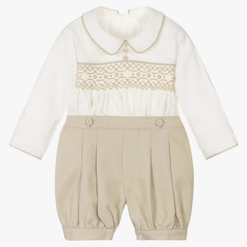 SpanishBabyBoyHandSmockedClothingSetsInfantNewbornToddler