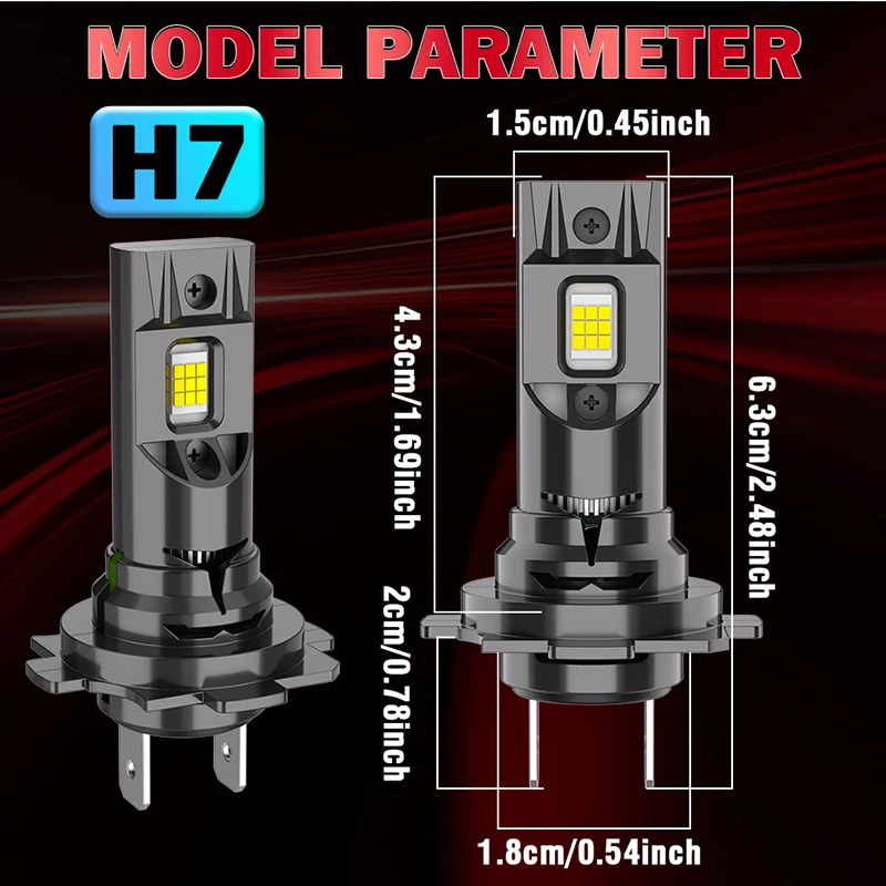 High-Performance LED Headlight Bulb - 30000LM 300W, Canbus-Compatible, High Beam and Daytime Running Lights